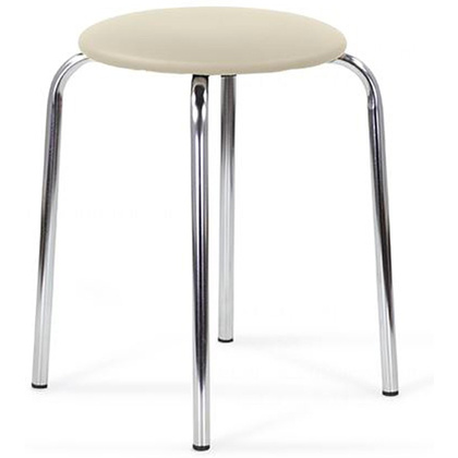Табурет "Chico", хром, кожзам, бежевый