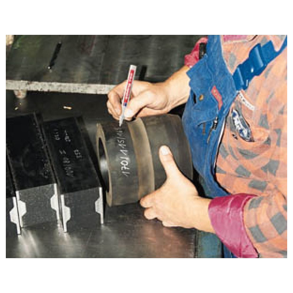 Маркер перманентный на нитрокраске Edding "750", серебристый - 9