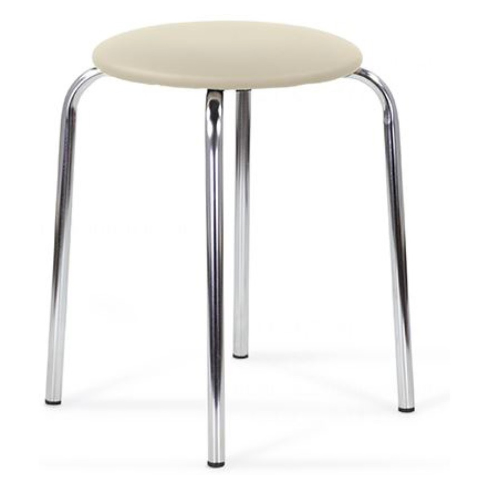 Табурет "Chico", хром, кожзам, бежевый