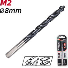 Сверло по металлу Deli RS EDH-MHZ080-E4, 8.0 мм, DIN 338, HSS-TiN