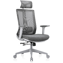 Кресло для руководителя EVOLUTION "ERGO BLISS", ткань, сетка, пластик, серый