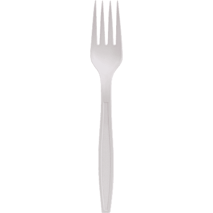 Вилка из кукурузного крахмала одноразовая, 15 см, 50 шт/упак, белый