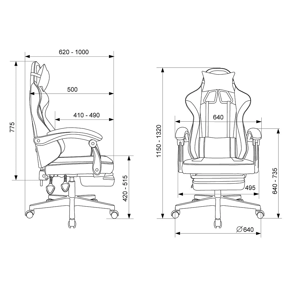 Кресло игровое Бюрократ Knight "Custom/F GR", ткань, пластик, серый, черный - 15
