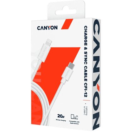 Кабель Canyon "CNE-CFI12W", 2 м, белый - 2