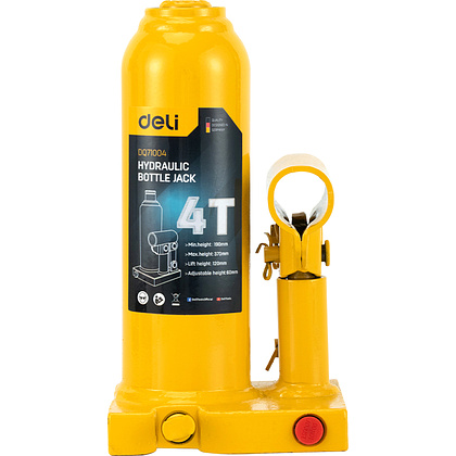 Домкрат гидравлический "Deli" 4000 кг, 190-370 мм, желтый