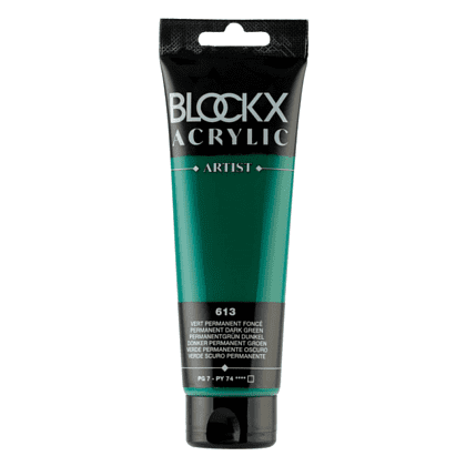 Краски акриловые "Blockx", 613 основной зеленый темный, 120 мл