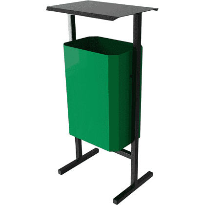 Урна уличная для мусора СТАНДАРТ, 35 л, металл, зелёный