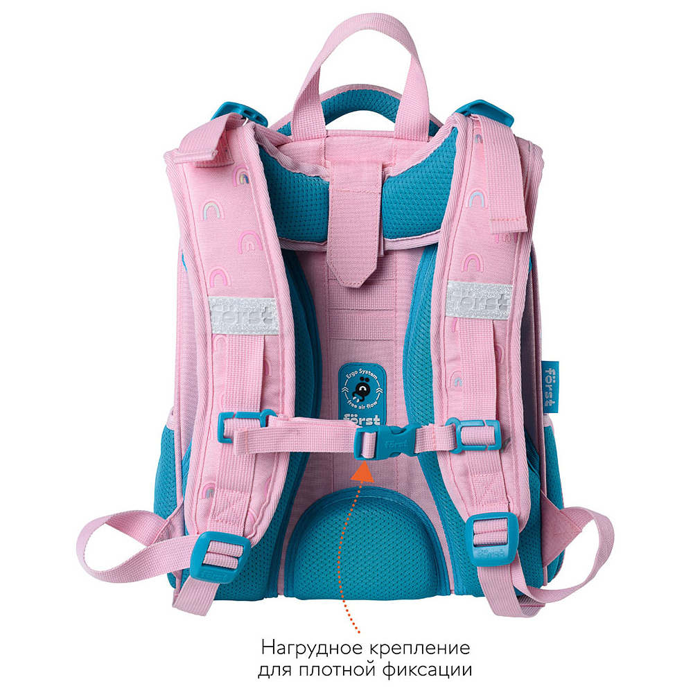 Рюкзак школьный "Shiny flamingo", розовый, голубой - 4