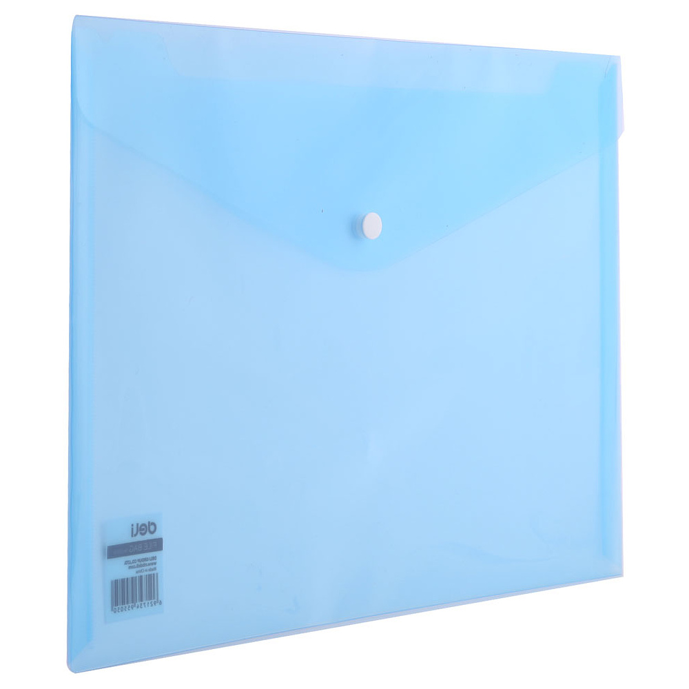 Папка-конверт на кнопке "Deli", A4, синий - 2