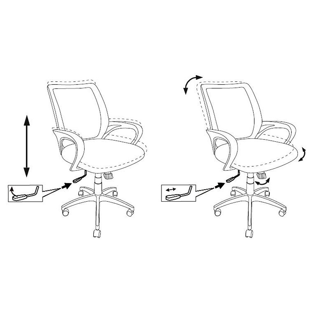 Кресло для персонала Бюрократ "CH-695N/BLACK", ткань, пластик, оранжевый - 7