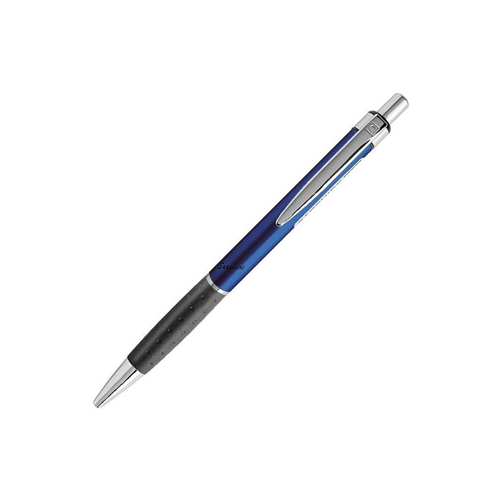 Ручка шариковая автоматическая "Sapphire", 0.6 мм, черный, синий, серебристый, стерж.синий