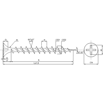 Саморез 3.5х16 мм для монтажа ГКЛ к дереву, фосфат, 1000 шт - 2