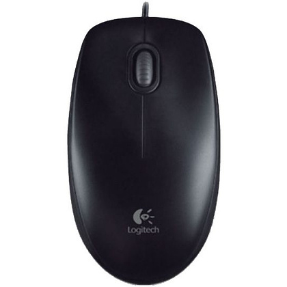 Мышь Logitech "Mouse B100", проводная, 800 dpi, 3 кнопки, черный