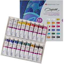 Краски акриловые "Сонет", 18 цветов, 18 мл, тубы