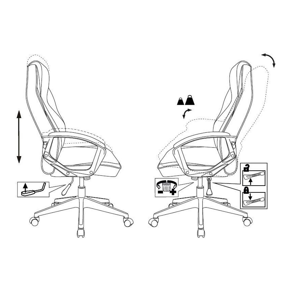 Кресло игровое Бюрократ "Zombie Hero", ткань, экокожа, пластик, серый - 8