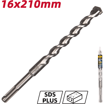 Бур по бетону Deli YS EDH-Y16210, 16 x 210 мм, SDS-PLUS - 2