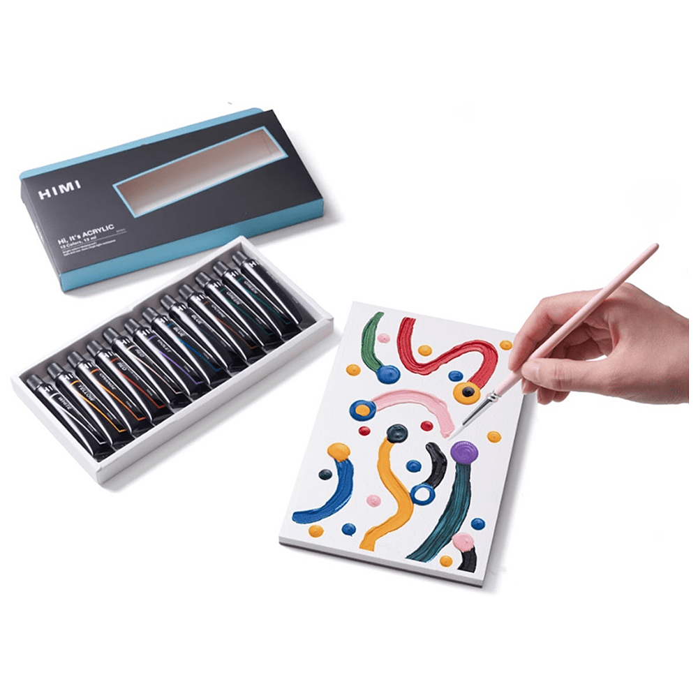 Краски акриловые "Himi.New vision", 12 цветов, тубы - 8