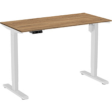 Стол с электроприводом WellDesk Light 1300x675х18 белый/дуб канзас коричневый (9116310+9072451)