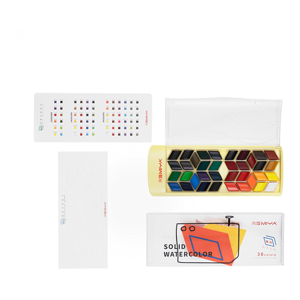 Набор красок акварельных "Himi Rhombus", 36 цветов, кюветы - 2