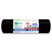 Мешки для мусора ПВД Mirpack "Professional", 35 мкм, 240 л, 10 шт/упак