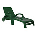 Шезлонг складной на колесах, пластик, темно-зелёный