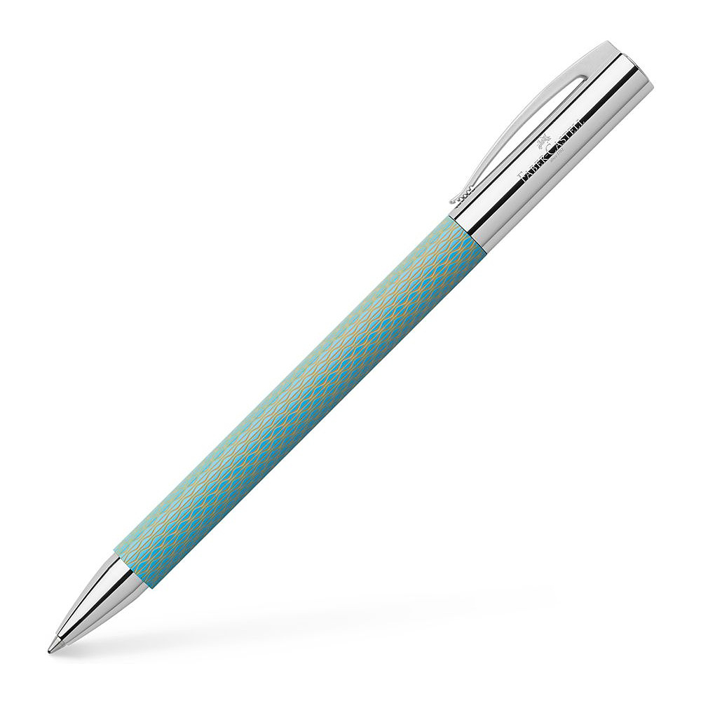 Ручка шариковая автоматическая "Faber-Castell Ambition OpArt Sky Blue", 0.7 мм, лазурный, стерж. черный
