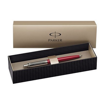 Ручка шариковая автоматическая "Parker Jotter Kensington Red CT", 0.7 мм, красный, серебристый, стерж. синий - 5