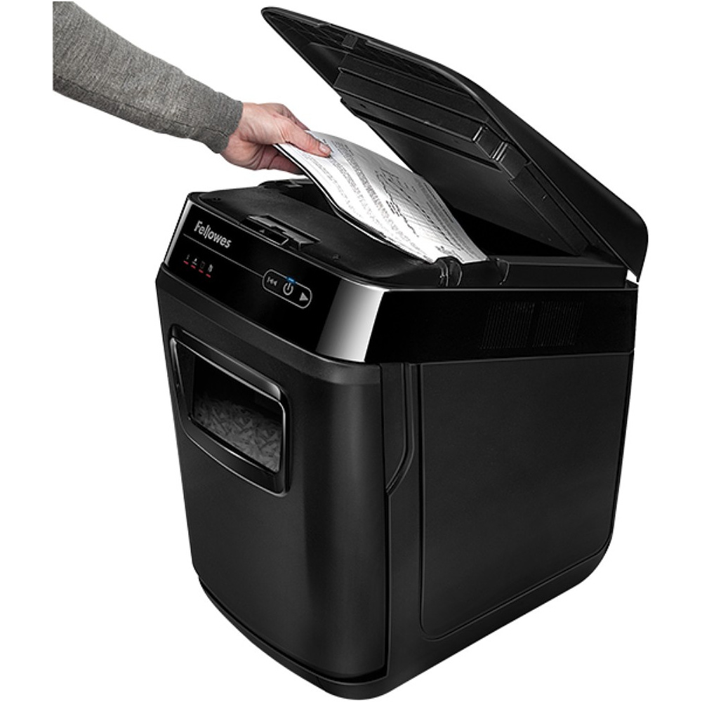 Уничтожитель Fellowes AutoMax 150C, автоподача, DIN P-4, 4х38мм, 150 листов, авто, 32 литра - 4