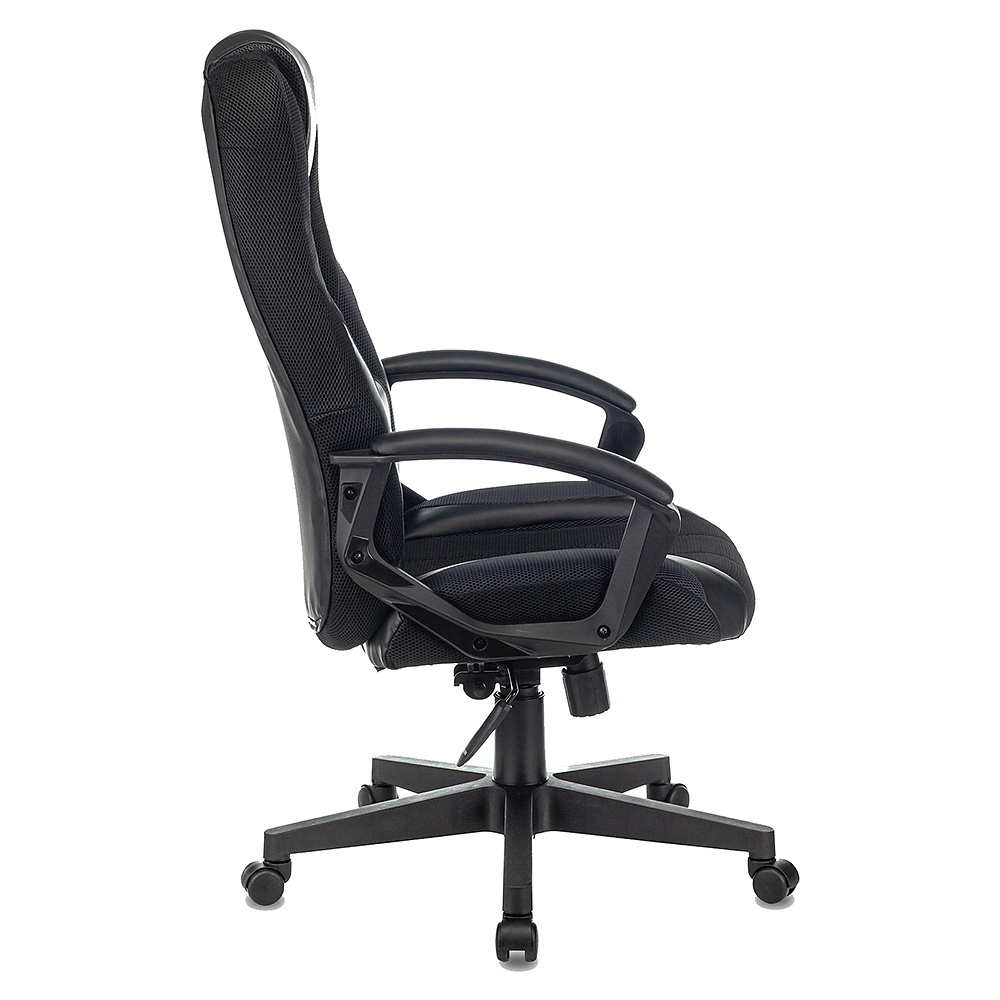 Кресло игровое "Бюрократ Zombie 9", текстиль, экокожа, пластик, черный,серый  - 3