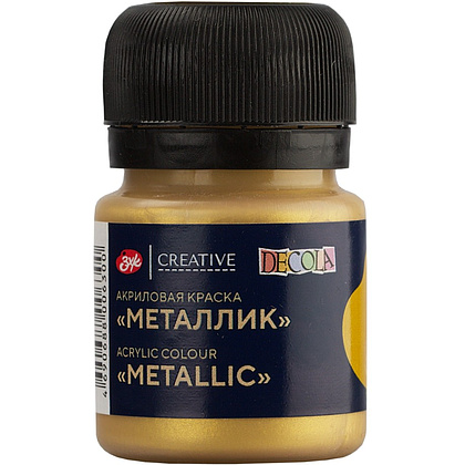 Краска акриловая металлик "Декола", 970 золото геральдик, 20 мл., банка