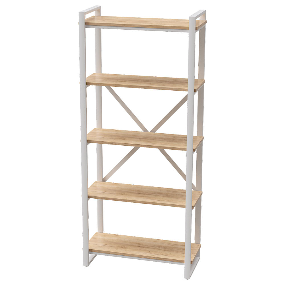 Стеллаж "Loft CH-3", 800х350х1820 мм, белый, золотой крафт