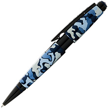 Ручка-роллер "Cross Edge Blue Camo", 0.7 мм, синий камуфляж, черный, стерж. черный