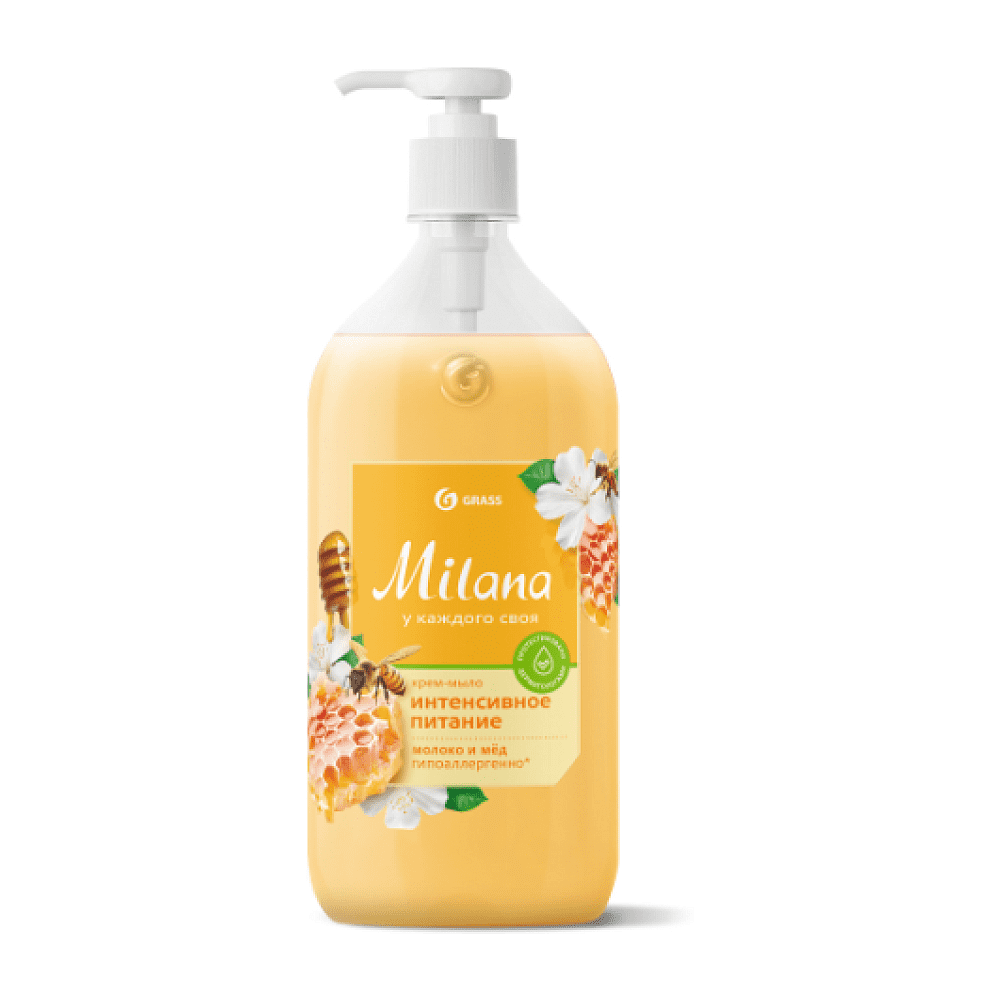 Крем-мыло "Milana", 1 л, молоко и мед