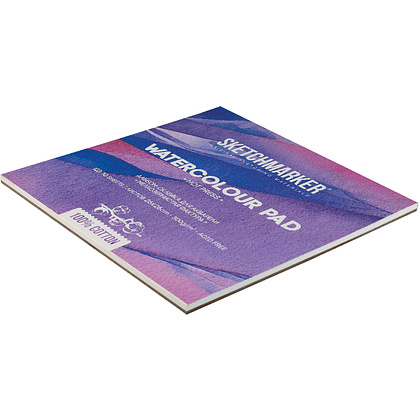 Блок бумаги для акварели "Sketchmarker", 26x26 см, 300 г/м2, 10 листов, мелкозернистая - 2