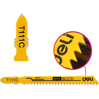 Набор пилок Deli YS EDH-QJT008-EH1, для лобзика, универсальный, 8 шт - 12