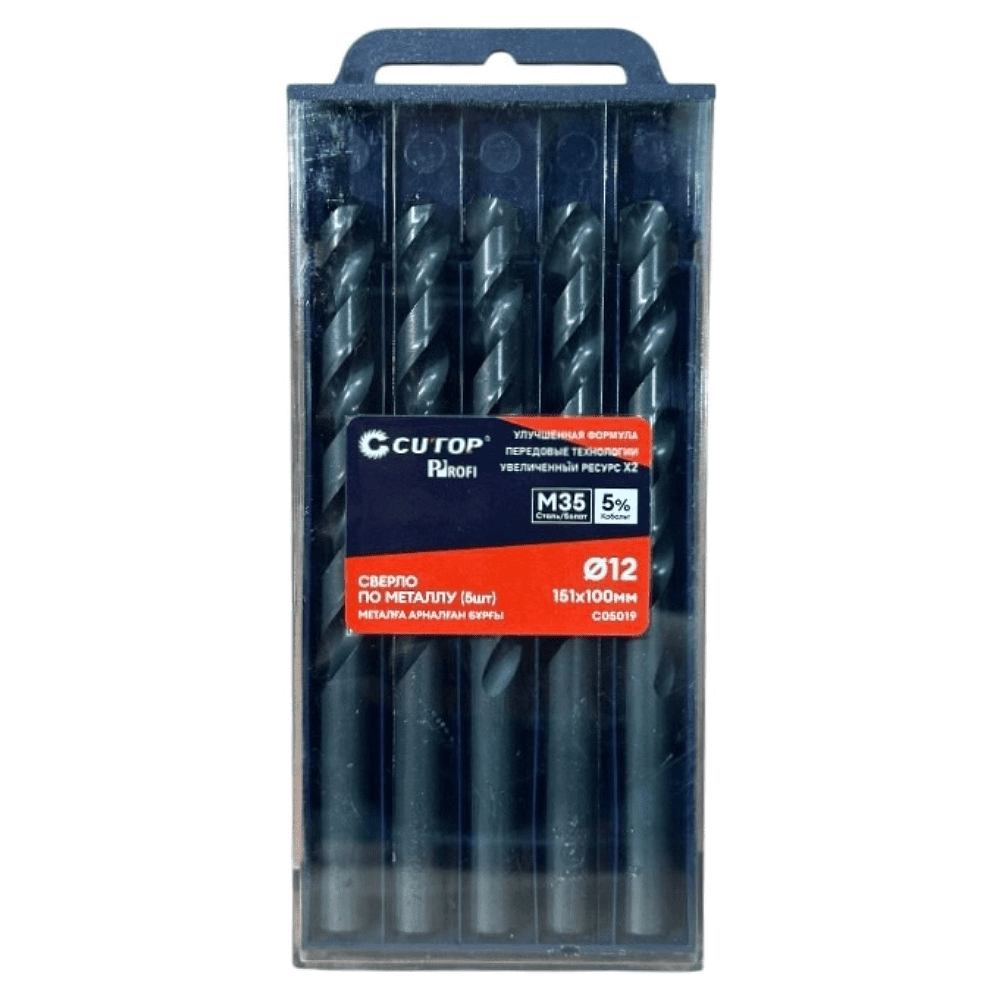 Сверло по металлу CUTOP Profi C05019, 12.0х151 мм, 5 штук