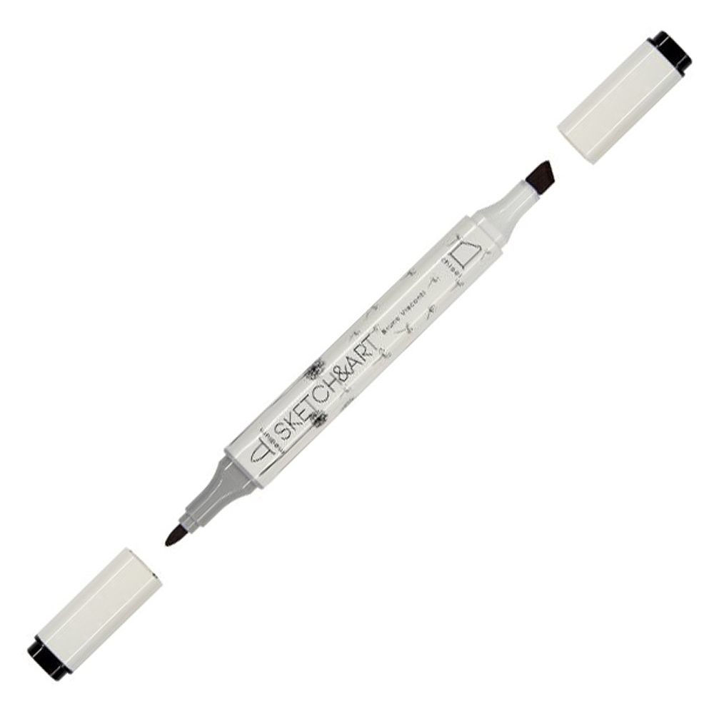 Маркер перманентный двусторонний "Sketch&Art", черный - 2