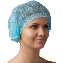 Шапочка одноразовая нетканая, голубой