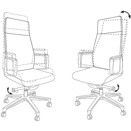 Кресло руководителя Бюрократ "JONS", ткань, алюминий, серый - 5