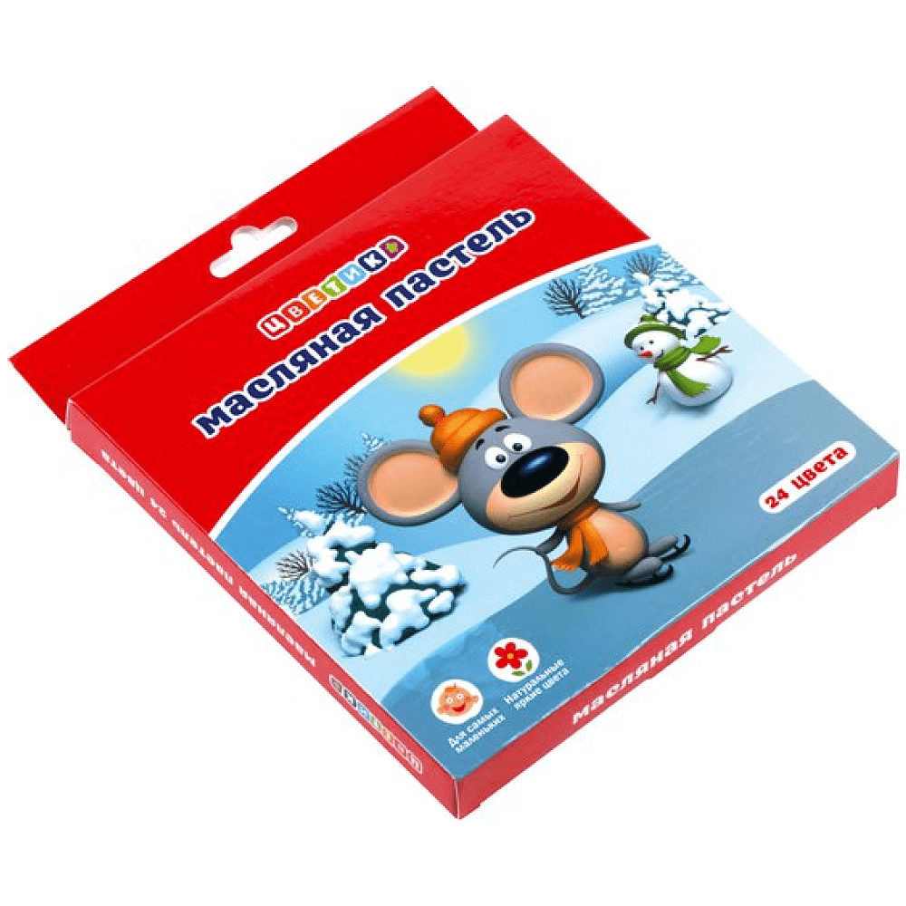Пастель масляная детская "Цветик", 24 цвета