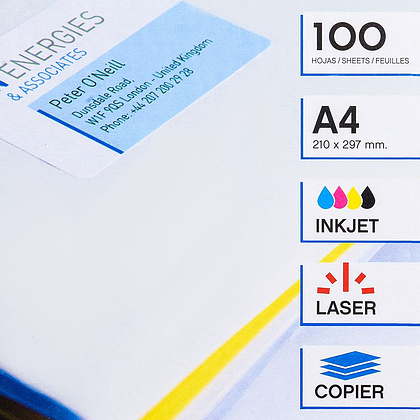 Самоклеящиеся этикетки универсальные "Apli", 70x37 мм, 100 листов, 24 шт, белый - 2