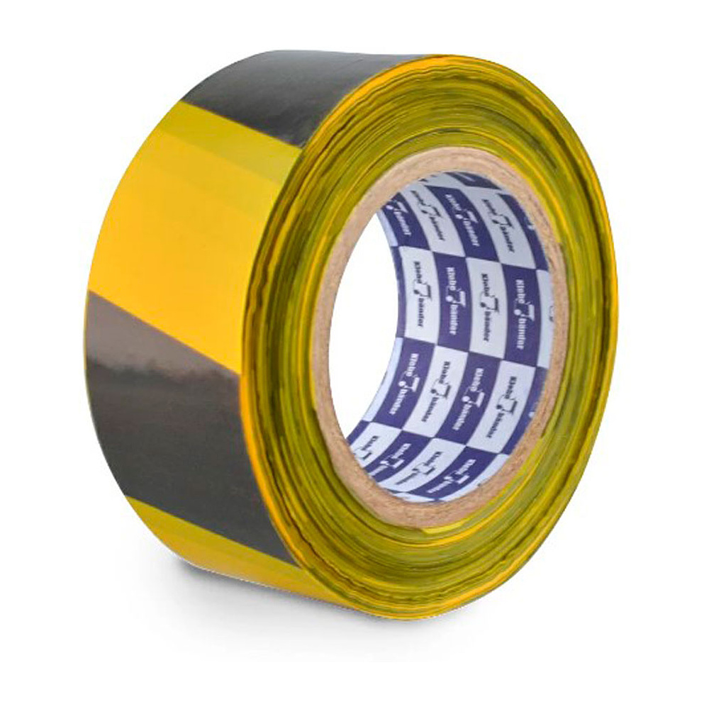 Лента оградительная "Klebebander", 5 смx200 м, черный, желтый