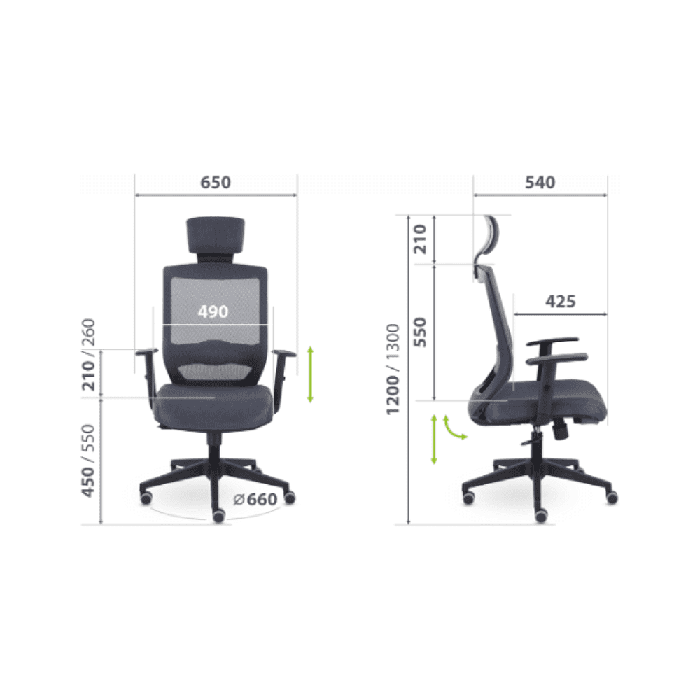 Кресло для руководителя "UTFC Гарвард СН-500", сетка, пластик, черный - 5