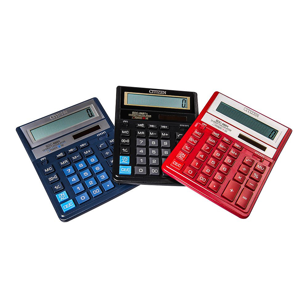 Калькулятор настольный Citizen "SDC-888XRD", 12-разрядный, красный - 4