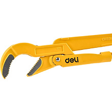 Ключ трубный Deli YS EDL105255 1.5", тип S, расрытие губок 55 мм, желтый