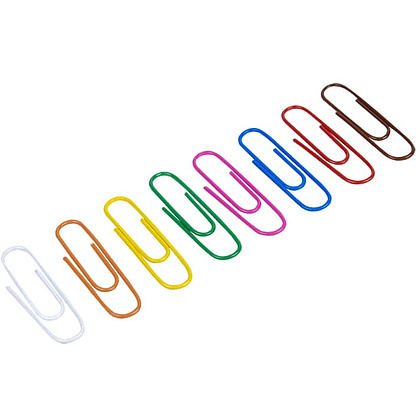 Скрепки цветные "Бугинком", 28 мм, 100 шт, цветные флуорисцентные - 3