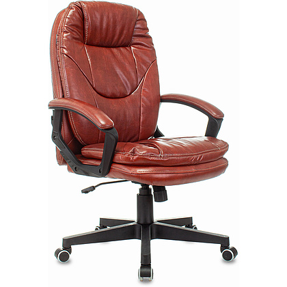 Кресло для руководителя "Бюрократ CH-868AXSN", кожзам, пластик, коричневый