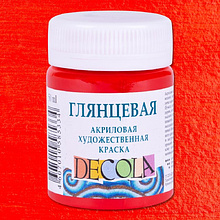 Краска акриловая глянцевая "Декола", 331 красная, 50 мл., банка