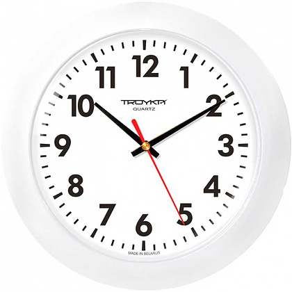 Часы настенные круглые "51510511" пластик, белый