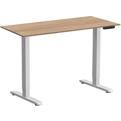 Стол с электроприводом WellDesk Prime 1300x675х18 белый/дуб бардолино натуральный (9191462+9072452)